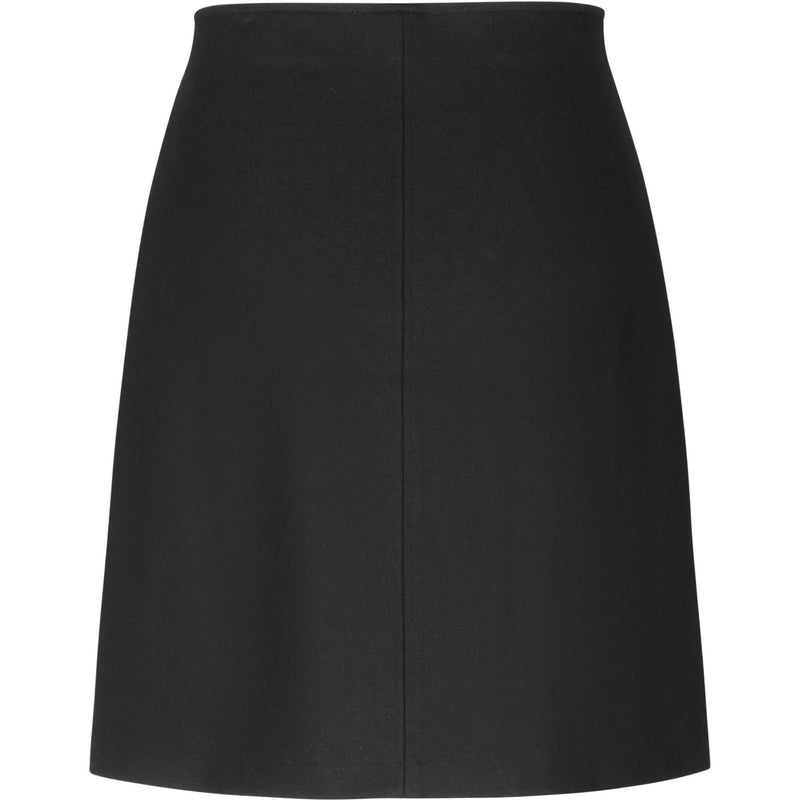 A-formet nederdel i sort med stretch